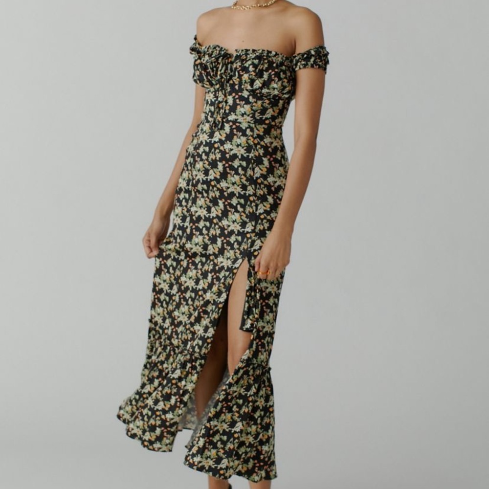 UO Olympia Off-The-Shoulder Midi Dress